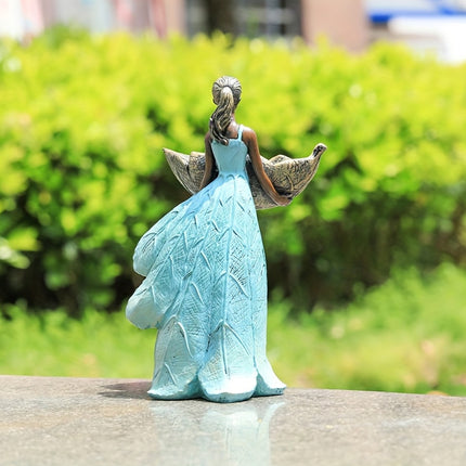 Horsetail Girl Bird Feeder Garden Decor Outdoor Yard Ornament Sculpture Figurine