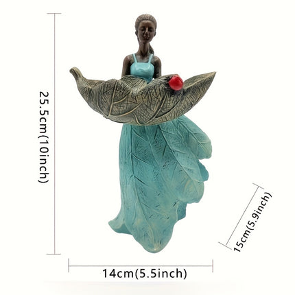 Horsetail Girl Bird Feeder Garden Decor Outdoor Yard Ornament Sculpture Figurine