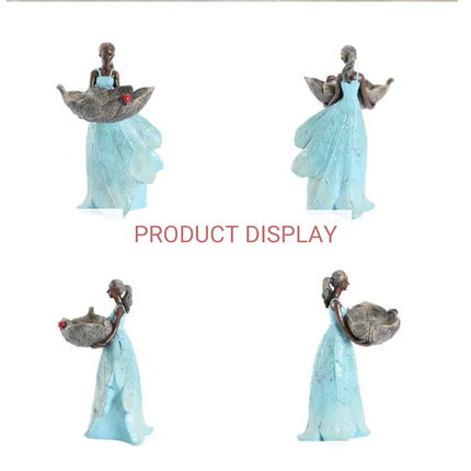 Horsetail Girl Bird Feeder Garden Decor Outdoor Yard Ornament Sculpture Figurine
