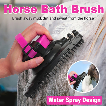 Horse Bath Brush Grooming Massage Comb Soft Bristle Cleaning Tool For Equine Use