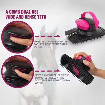 Horse Bath Brush Grooming Massage Comb Soft Bristle Cleaning Tool For Equine Use
