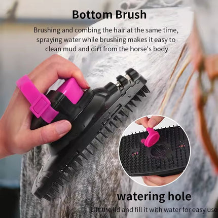 Horse Bath Brush Grooming Massage Comb Soft Bristle Cleaning Tool For Equine Use