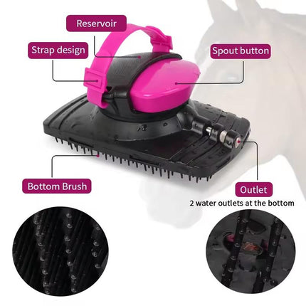 Horse Bath Brush Grooming Massage Comb Soft Bristle Cleaning Tool For Equine Use