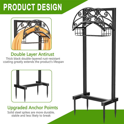 Garden Pipe Rack Support Outdoor Pipe Rack for Garden Yard  Water Hose Storage