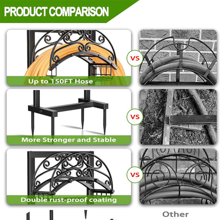 Garden Pipe Rack Support Outdoor Pipe Rack for Garden Yard  Water Hose Storage