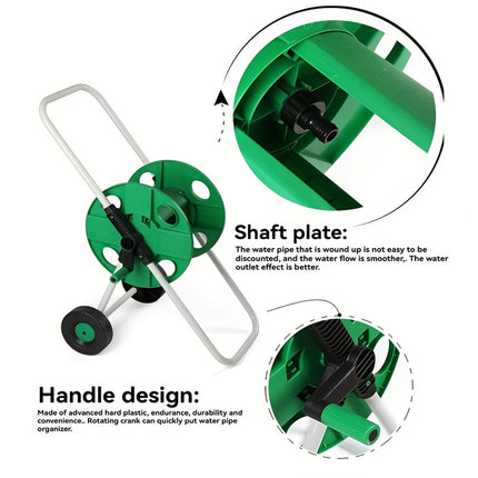 50m Garden Hose Reel Cart Water Pipe Storage Frame Wheeled Hose Holder Outdoor