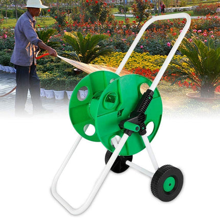 50m Garden Hose Reel Cart Water Pipe Storage Frame Wheeled Hose Holder Outdoor