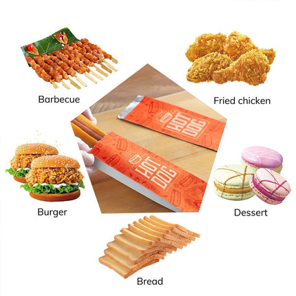 100PCS Hot Dog Bag Oil Proof Heat Insulated Packaging Fast Food Takeaway Bags