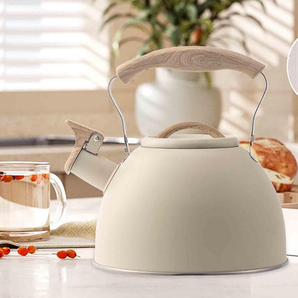 Off White Kettle Whistling Kettle Stainless Steel Stovetop Kitchen Cookware