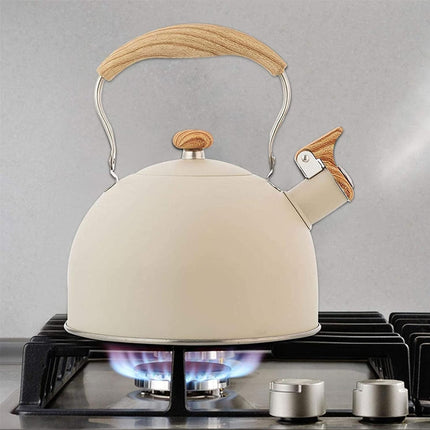 Off White Kettle Whistling Kettle Stainless Steel Stovetop Kitchen Cookware