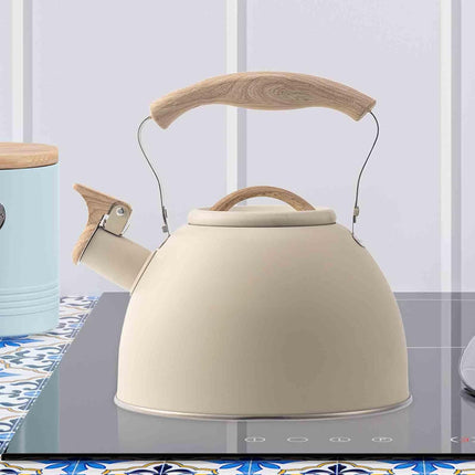 Off White Kettle Whistling Kettle Stainless Steel Stovetop Kitchen Cookware