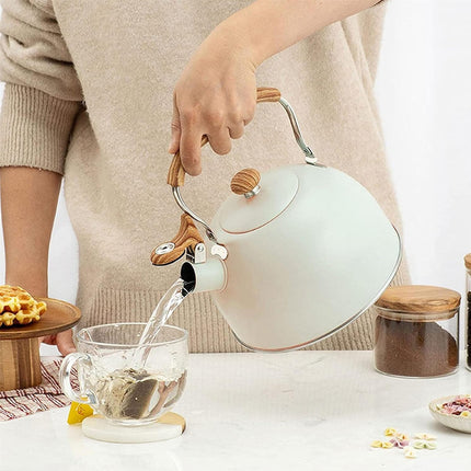 Off White Kettle Whistling Kettle Stainless Steel Stovetop Kitchen Cookware