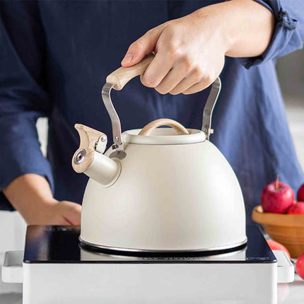 Off White Kettle Whistling Kettle Stainless Steel Stovetop Kitchen Cookware