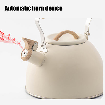 Off White Kettle Whistling Kettle Stainless Steel Stovetop Kitchen Cookware