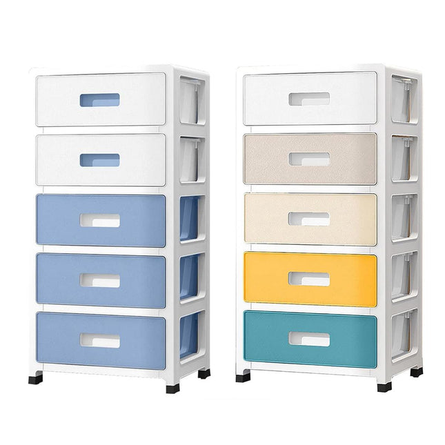 5-Tier Plastic Storage Drawers Organizer Kids Bedroom Wardrobe Cabinet Chest