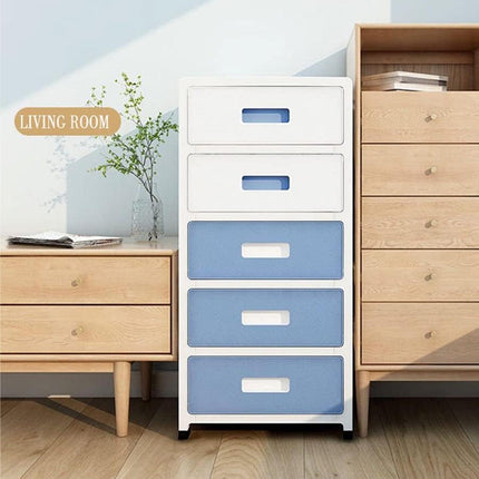 5-Tier Plastic Storage Drawers Organizer Kids Bedroom Wardrobe Cabinet Chest