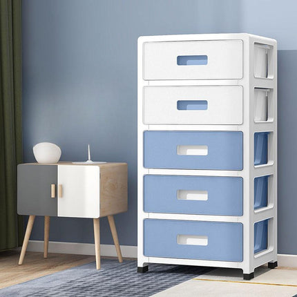 5-Tier Plastic Storage Drawers Organizer Kids Bedroom Wardrobe Cabinet Chest