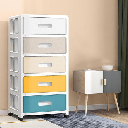 5-Tier Plastic Storage Drawers Organizer Kids Bedroom Wardrobe Cabinet Chest