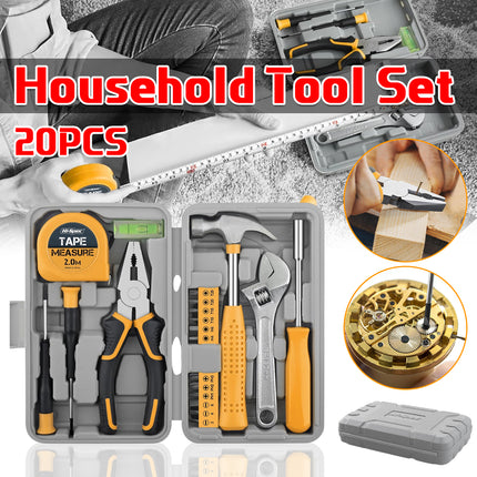 20PCS Household Tool Set Home Repair Kit with Screwdriver Pliers Wrench Hammer