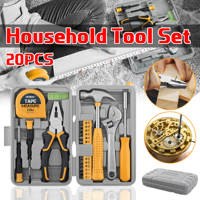 20PCS Household Tool Set Home Repair Kit with Screwdriver Pliers Wrench Hammer