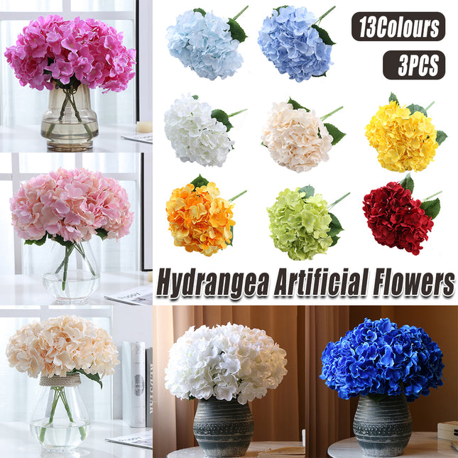 3pcs Hydrangea Bouquet Home Decoration Flower Artificial Simulation Floral