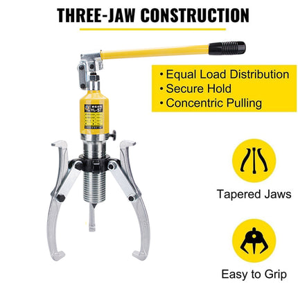 5T Hydraulic Gear Puller Set 3 Jaw Durable for Automotive Machinery Repair Use