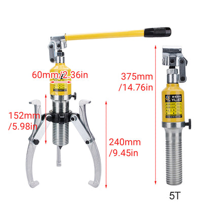 5T Hydraulic Gear Puller Set 3 Jaw Durable for Automotive Machinery Repair Use