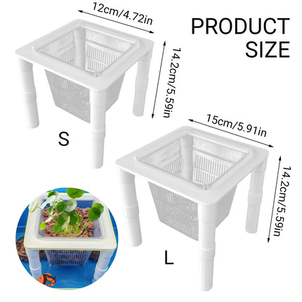 Aquarium Hydroponic Plant Basket Fish Tank Planter Holder Adjustable Legs