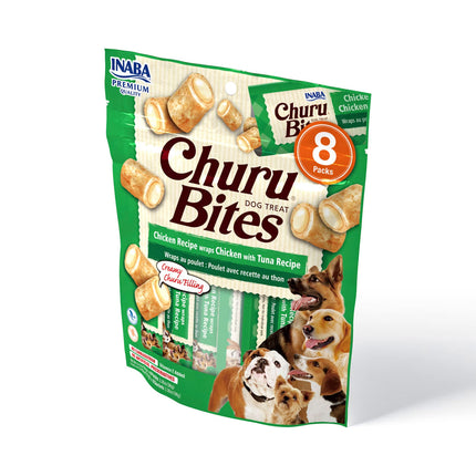 INABA Churu Bites Chicken Wraps With Tuna Recipe Dog Treat 8X96g