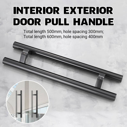 Black Door Pull Handle 500 or 600mm Total Length
