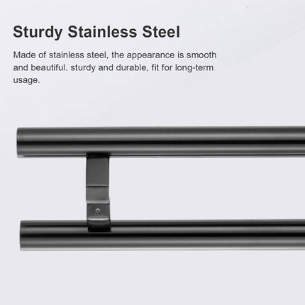 Black Door Pull Handle 500 or 600mm Total Length