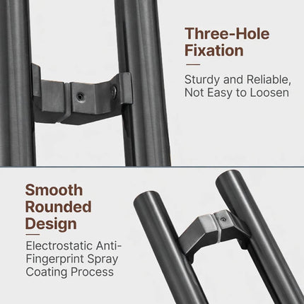 Black Door Pull Handle 500 or 600mm Total Length