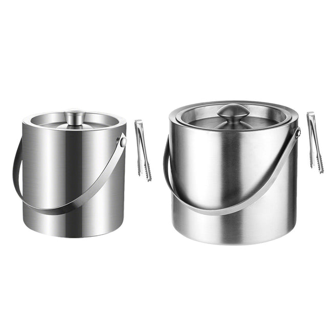 1.6L/3L Stainless Steel Ice Bucket with Handle Home Bar Party Use Durable