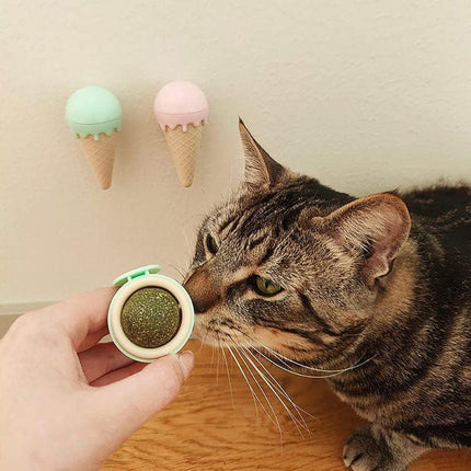 Ice Cream Catnip Balls Teeth Cleaning Chew Toy for Cats Interactive Pet Toys
