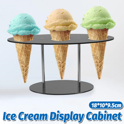 Acrylic Ice Cream Cone Display Stand Holder for Bakery Dessert Shop Counter Use