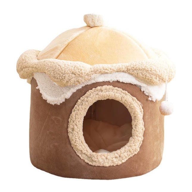 Ice Cream House Pet Bed Cat Dog Bed Model Cozy Nest Indoor Sleeping Cave Soft