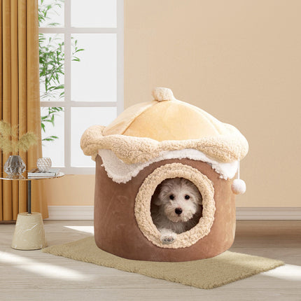 Ice Cream House Pet Bed Cat Dog Bed Model Cozy Nest Indoor Sleeping Cave Soft