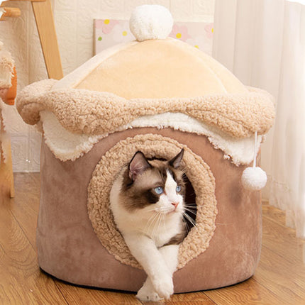 Ice Cream House Pet Bed Cat Dog Bed Model Cozy Nest Indoor Sleeping Cave Soft