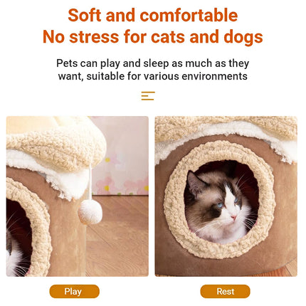 Ice Cream House Pet Bed Cat Dog Bed Model Cozy Nest Indoor Sleeping Cave Soft