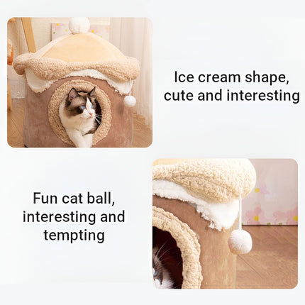 Ice Cream House Pet Bed Cat Dog Bed Model Cozy Nest Indoor Sleeping Cave Soft