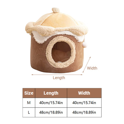 Ice Cream House Pet Bed Cat Dog Bed Model Cozy Nest Indoor Sleeping Cave Soft