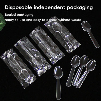 Clear Plastic Ice Cream Tasting Spoons 500 Pack Wrapped