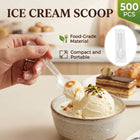 Clear Plastic Ice Cream Tasting Spoons 500 Pack Wrapped