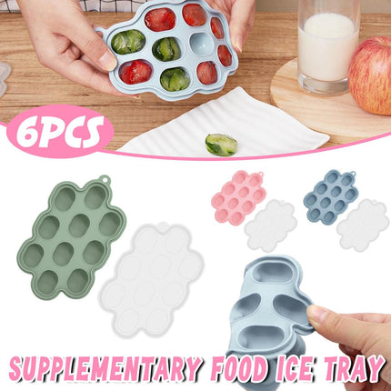 3pcs Food Supplement Freezer Tray Ice Cube Mould Silicone Storage Tray for Early Feeding
