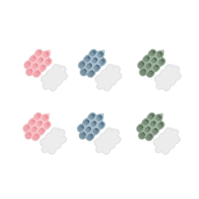 3pcs Baby Food Supplementary Freezer Tray Ice Cube Mould Silicone Storage Tray
