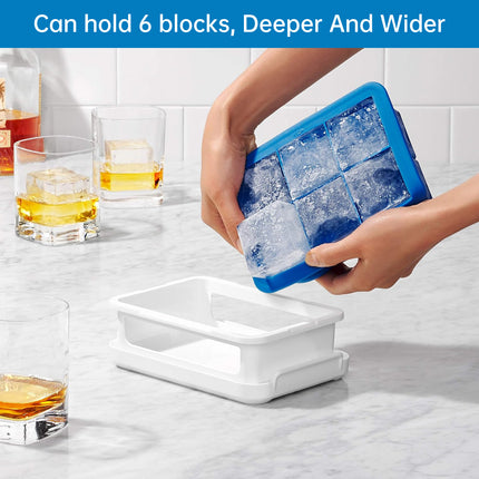 6 Grid Ice Cube Tray Set Square Ice Mold Making Box Food Grade Easy Release
