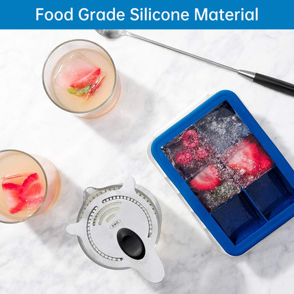 6 Grid Ice Cube Tray Set Square Ice Mold Making Box Food Grade Easy Release