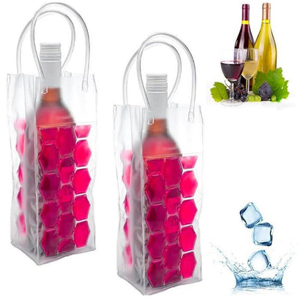 Reusable Ice Wine Bottle Cooler Bags 5 Pack 3 Colours