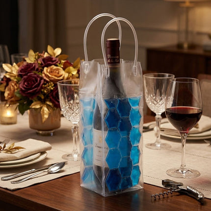 Reusable Ice Wine Bottle Cooler Bags 5 Pack 3 Colours