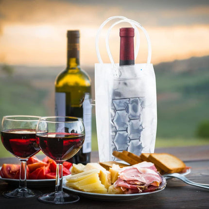 Reusable Ice Wine Bottle Cooler Bags 5 Pack 3 Colours